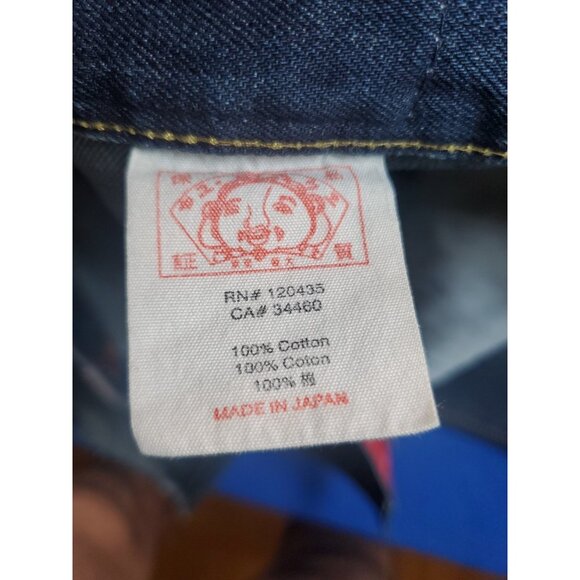 Evisu Origin Osaka Japan Button Fly Blue Shorts Denim Men's Size 34 Vintage - Picture 7 of 16